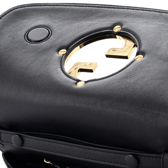 Gucci Blondie NM Chain Flap Bag Leather Small Black - Picture 6 of 8